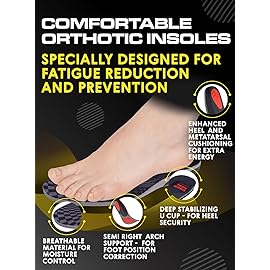 (New) Work Orthotic Insoles - Anti Fatigue Medium Arch Support Shoe Insert Men Women - Plantar Fasciitis Flat Feet - Relieve Foot Pain - Work Boot Insoles Standing All Day (XXL, Gray)
