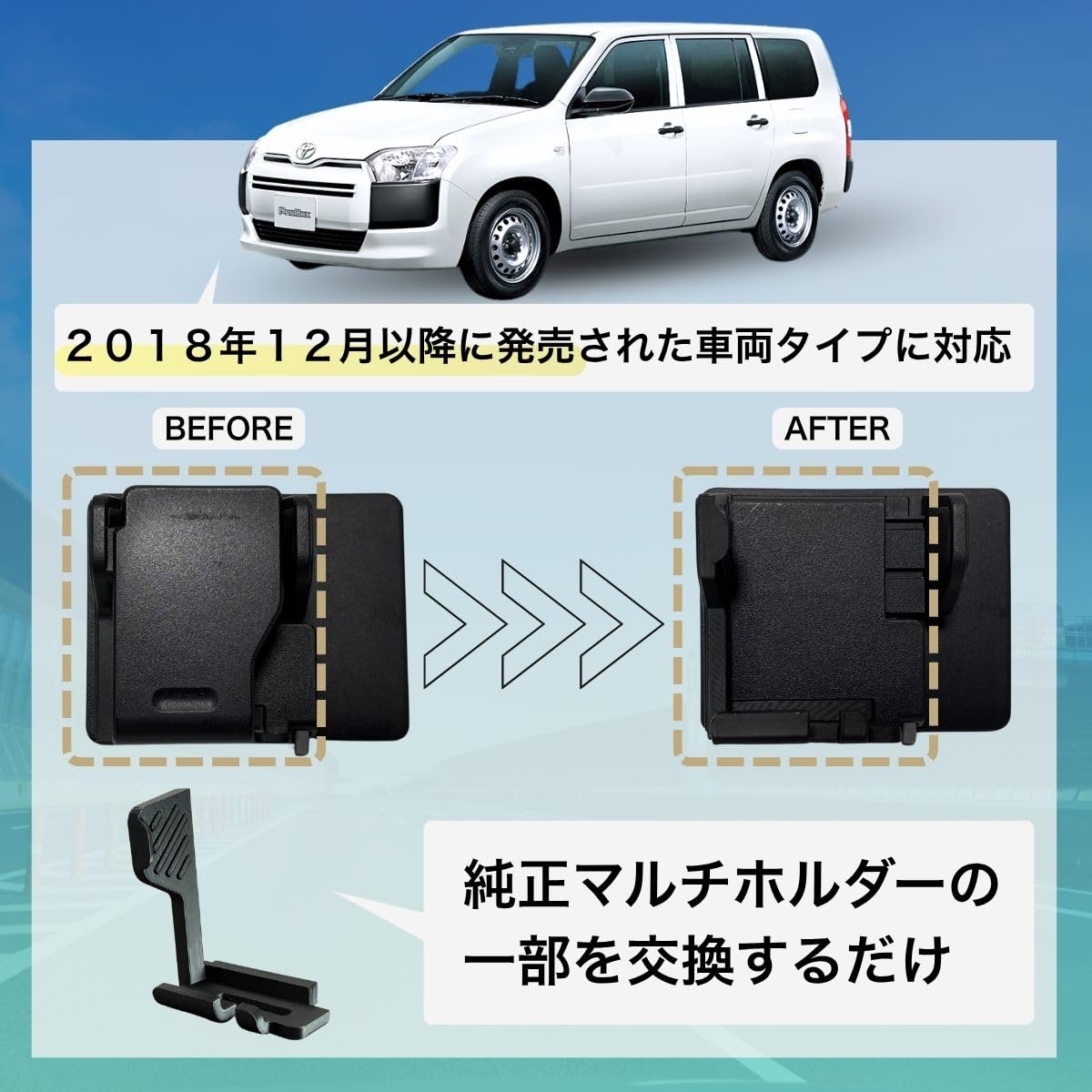 現行プロボックス用 スマホホルダー加工（実用重視） プロボックス（PROBOX）のリミテッドモデル