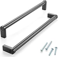 Vista 78 de Paquete de 5 tiradores de gabinete de 3–3/4 pulgadas estriado en negro y oro, manijas de gabinete mate en negro y oro cepillado AP1311, herrajes