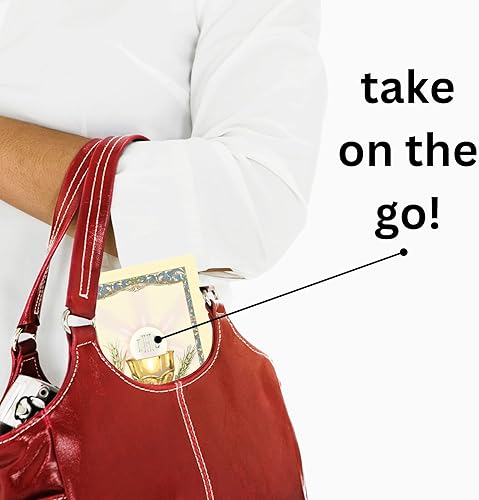 Miniatura 6 de Needzo Tarjetas sagradas laminadas de primera comunión, oración y versículo bíblico inspirador incluidos, regalos católicos, recuerdos de fiesta y