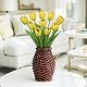 Arborus Pack of 10 Artificial Tulips 50 cm Artificial Flowers Tulips Like Real Yellow Decorative Tulips for Vase Artificial Spring Flowers Flower Arrangement for Table Shelf Decoration Indoor Living Room Bedroom Dining Room Product Image 5