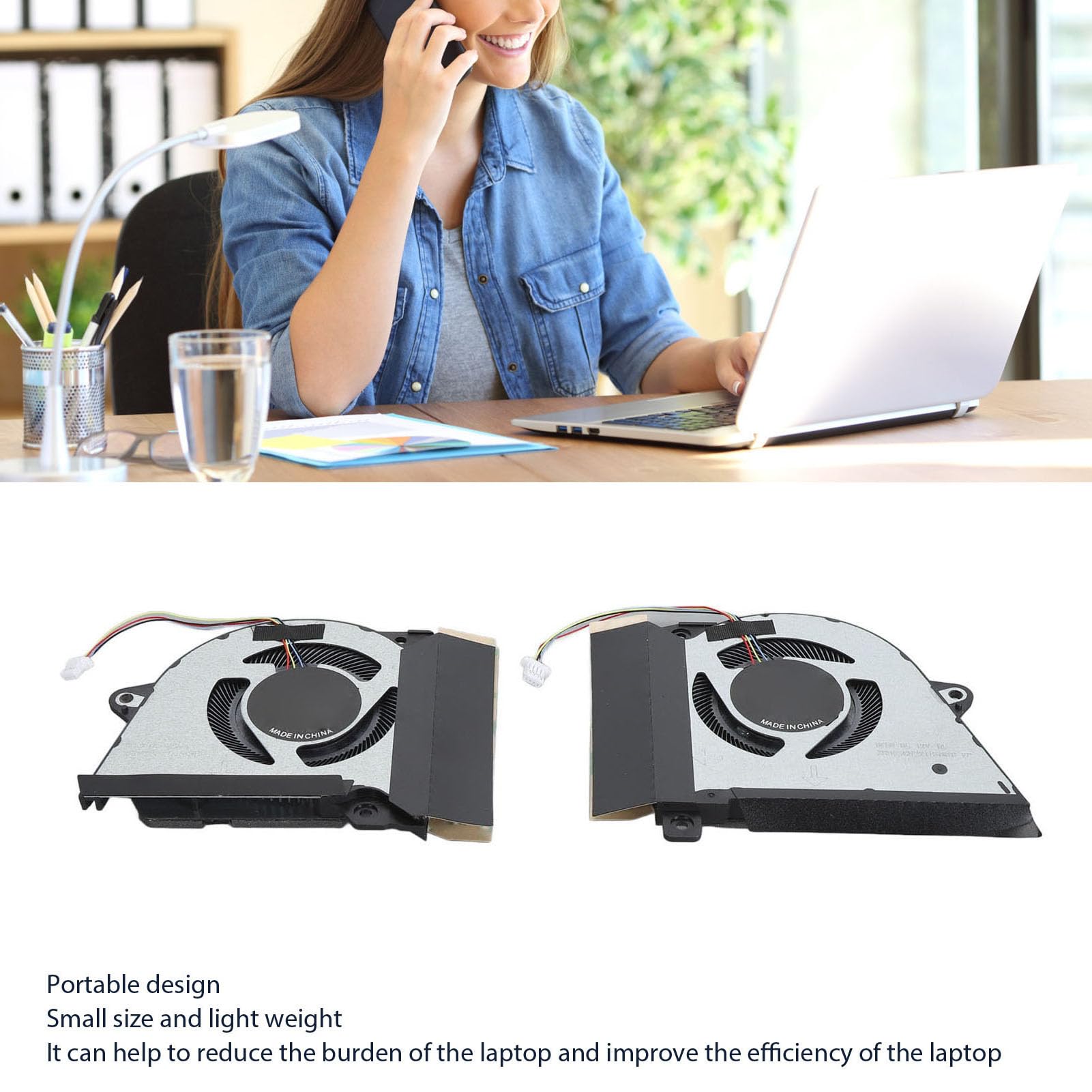 Ventilador de Refrigeración para Portátil ROG Zephyrus G14 GA401 GA401I GA401IU GA401IV, Ventilador de Refrigeración de Repuesto de 4 Pines. (Ventilador de refrigeración de