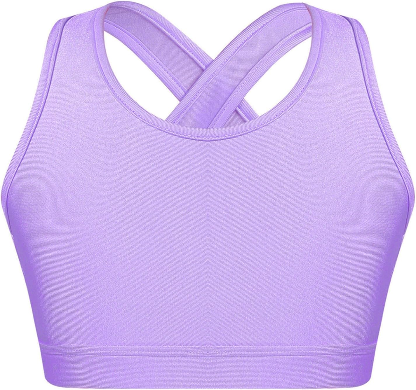 Kids Girls Sports Bra Athletic Training Tank Tops Seamless Sleeveless Racerback Crop Tops for Dance Training