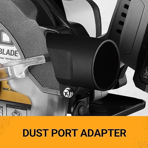 Miniatura 7 de DEKOPRO Sierra circular inalámbrica de 20 V, hoja de 6-1/2 pulgadas, sierra circular de 4500 RPM inalámbrica con 2 baterías y cargador (4.0 Ah)