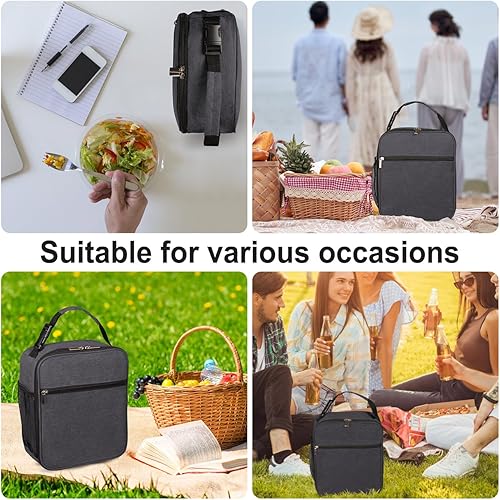 Miniatura 6 de Lonchera para hombres y mujeres a prueba de fugas, pequeña bolsa de almuerzo reutilizable, segura para alimentos, duradera, contenedor de almuerzo