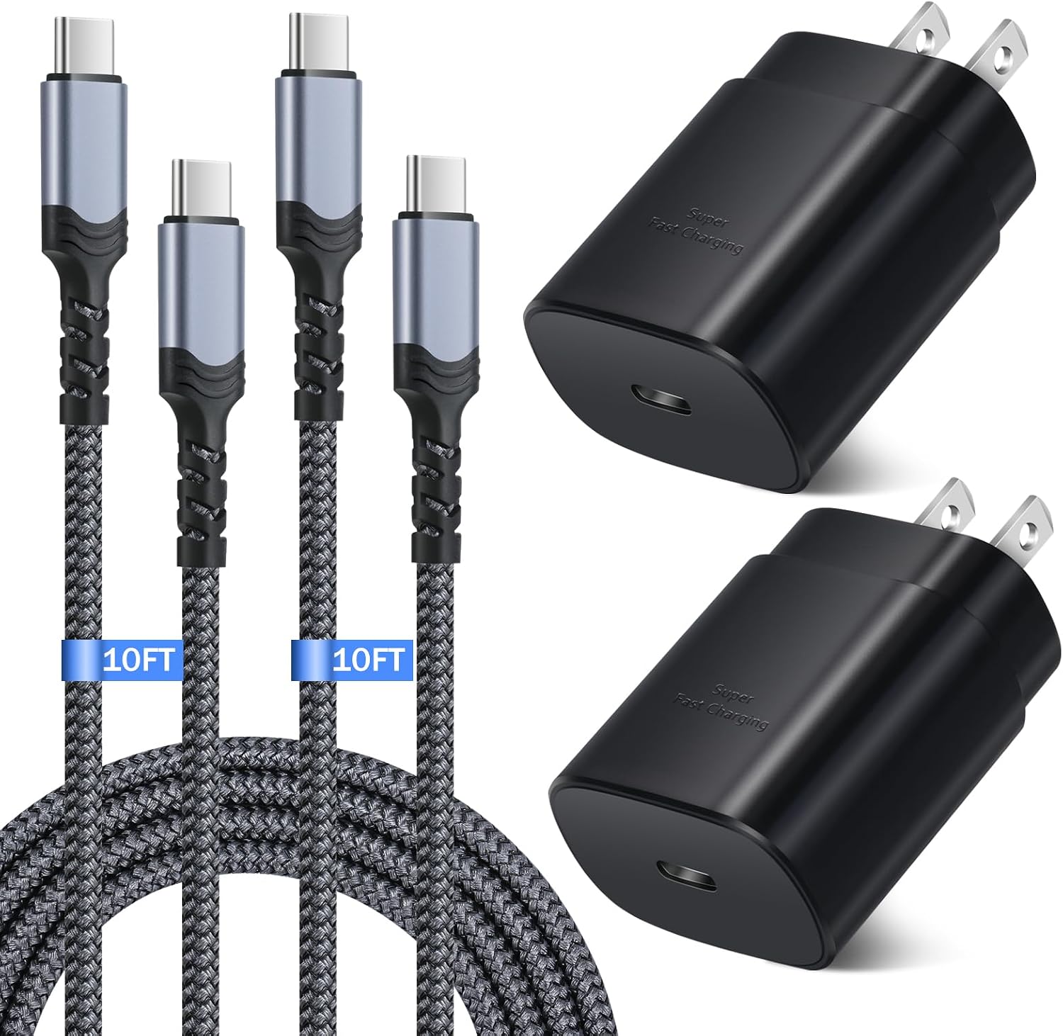 Super Fast Charger Type C Block, Costyle 25W USB C Wall Charger Super Fast Charging Block with 10FT Long USB C Cable for Samsung Galaxy S24 S25Ultra S24+ S23 S23Ultra S22 S22Plus S20FE Note 20-Black