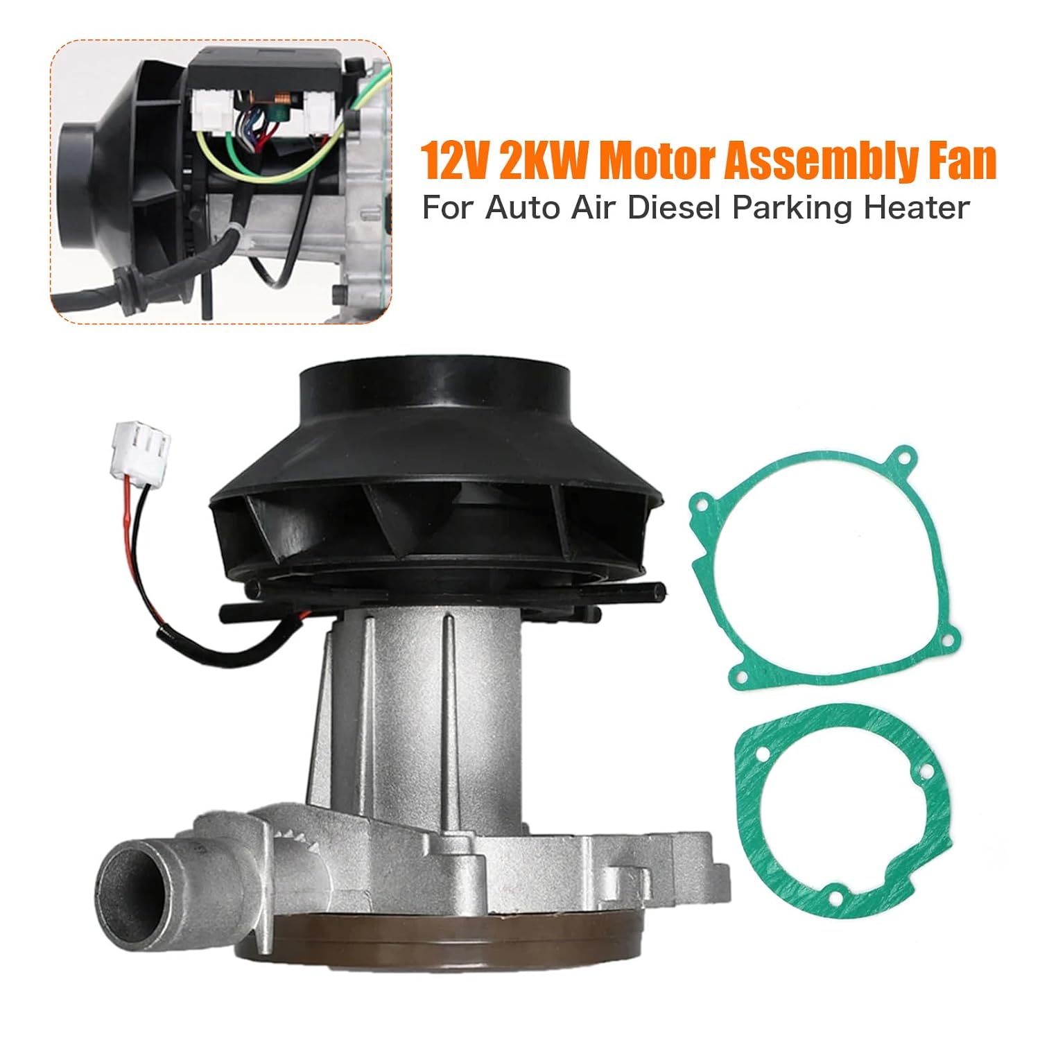 12V 2KW Diesel Parking Heater Blower Motor Assembly, ZDHQLHJ Car Blower Fan Motor Assembly, for Webasto Eberspacher Airtronic D2 12V Parking Heater