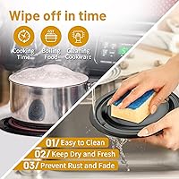 Vista 23 de W10196405 W10196406 - Sartenes de goteo para estufa eléctrica, compatibles con Whirlpool Electric Range-Thickening para evitar doblado, juego de 4