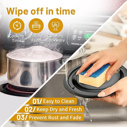 Miniatura 5 de Paquete de 4 bandejas de goteo negras, compatibles con los cuencos de goteo Whirpool Kenmore para estufa de frigirato. Incluye 2 bandejas de goteo