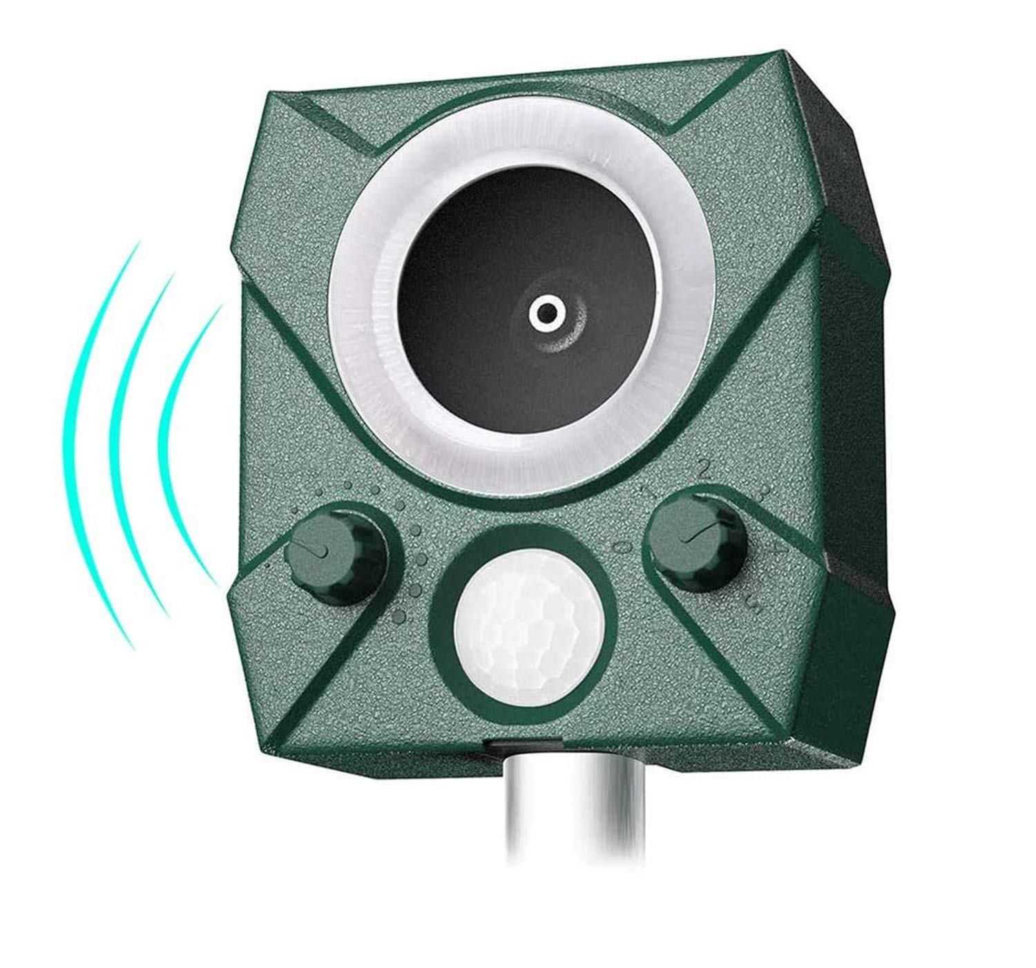 HassanOuld Cat Repellent, Ultrasonic Animal Repeller Motion Activated Solar Powered IPX4 Waterproof for Cats, Dogs, Birds, in Garden Yard Field Farm