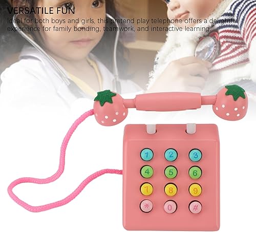 Miniatura 3 de Exquisito juguete retro de madera para teléfono, teléfono de alta simulación, juguete de juego para niños, lindo modelo de teléfono decorativo