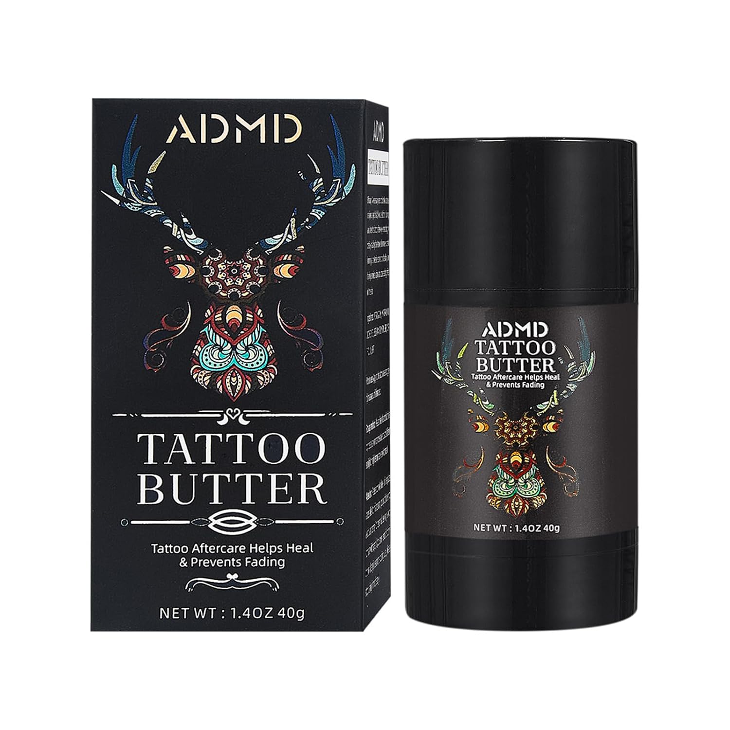 ADMD ​Tattoo Care Balm, Aftercare Butter for Tattoos - Color Enhancing Moisturizer to Keep Ink Bright, Soothes & Protects Skin, 40g /1.41oz​