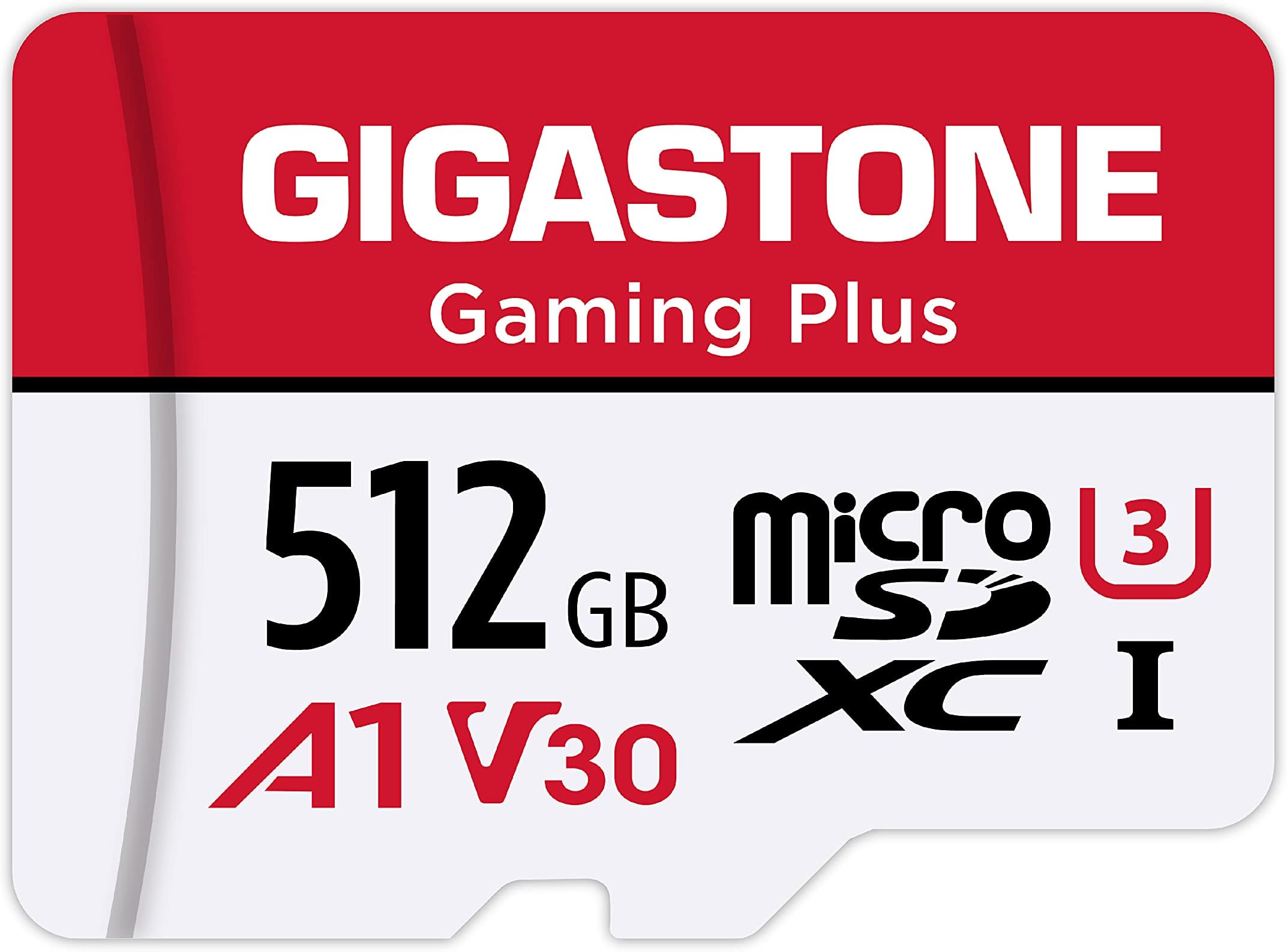 【Switch 1専用】 Gigastone Micro SD Card 512 GB Gaming Plus microSDXC UHS-I A1 V30 U3 C10 100 MB/s High Speed Full HD & 4K UHD Video Gigastone Authentic Product SD Adapter Included 【5-Year Warranty】