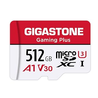 [Gigastone] 512GB Micro SD Card, Gaming Plus, MicroSDXC Card for Nintendo-Switch, Wyze, Dash Cam, Security Cam, 4K Video Recording, UHS-I A1 U3 V30 C10, up to 100MB/s, with Adapter