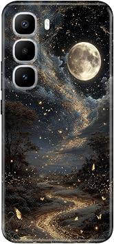 Infinix Hot 60 Pro Plus ile Uyumlu Kılıf, Yaldızlı Yıldızlar Temalı Desenli, Darbe Emici Silikon