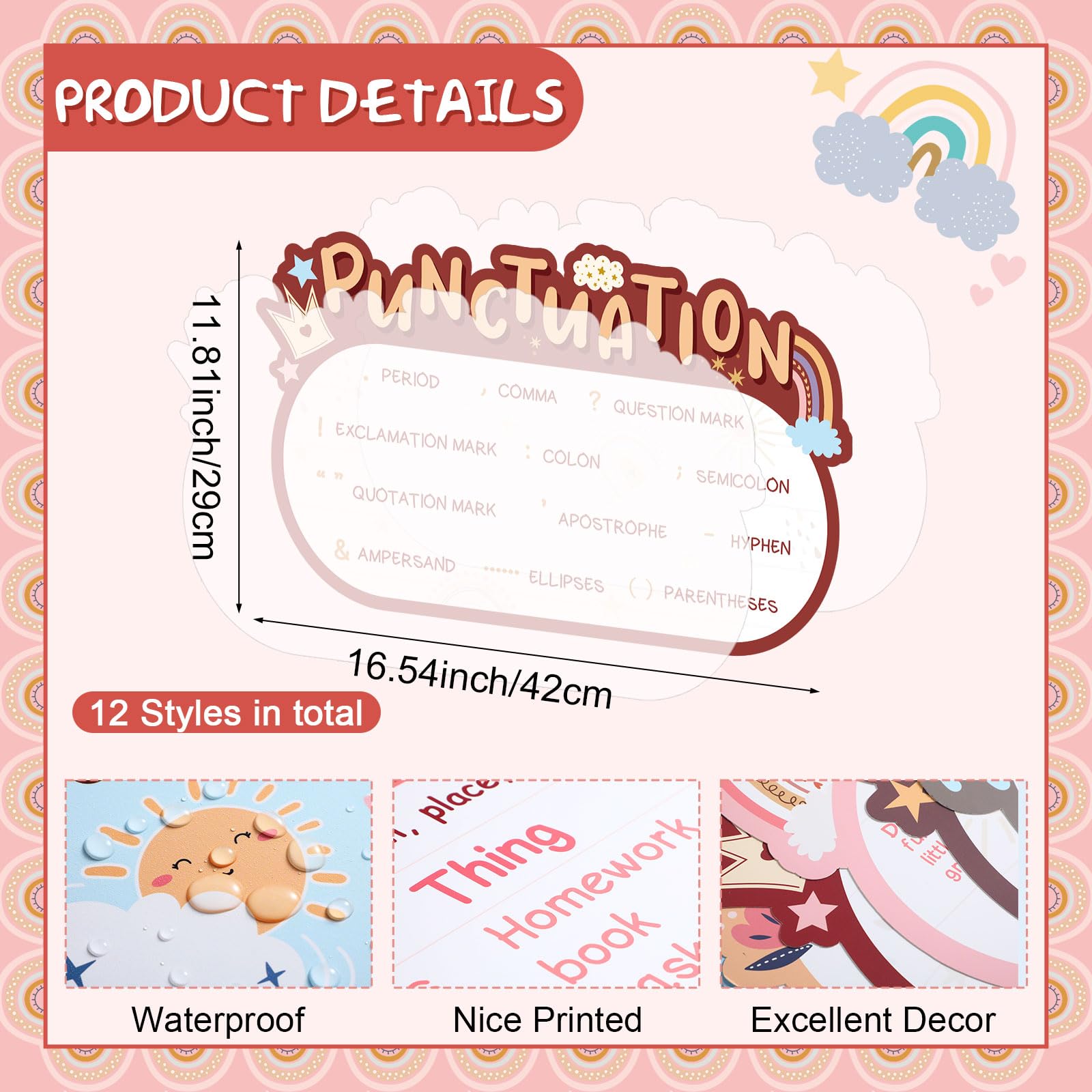 Snapklik.com : Pasimy 12 Pieces Parts Of Speech Posters English Grammar ...