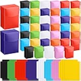 80 Pcs Deck Cards Boxes with Dividers, 40 Trading Card Storage Box and 40 Dividers, Plastic Deck Cases Storage Organizer Carrying Case for Games Play Pieces Sports Basketball Football Baseball