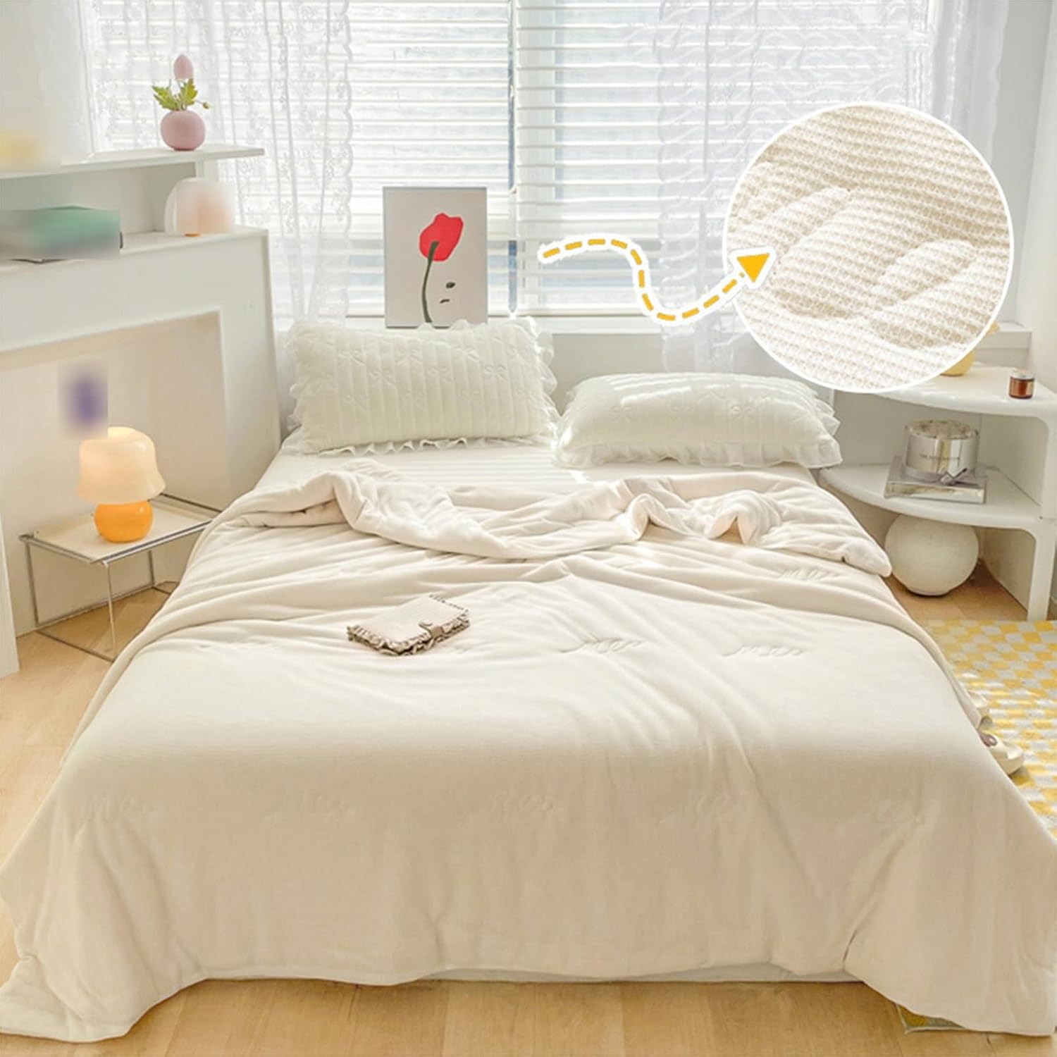 Summer Comforter, Soft and Comfortable Polyester Microfiber Bed Duvets, Duvets Filling Fibers, For Summer Single Double Bed (A,200x230cm)