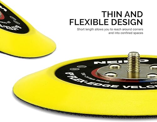 Miniatura 3 de Neiko 30267A Almohadilla de respaldo de PU con borde flexible de gancho y bucle para lijadora pulidora amortiguadora DA, 6 pulgadas por 516