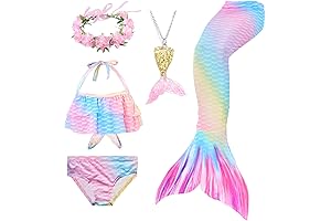 Enchanting Kids Swimsuit Set with Mesmerizing Fish Tail Design