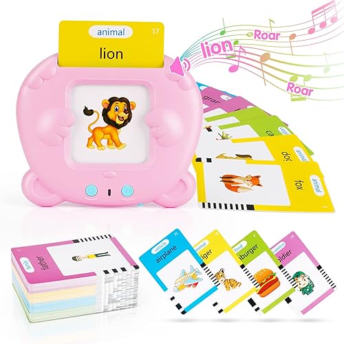 Miniatura 1 de MOMSIV - Tarjetas flash parlantes para niños pequeños 112 hojas 224 palabras preescolar juguetes de aprendizaje educativos para niños de 2 a 3 a 4