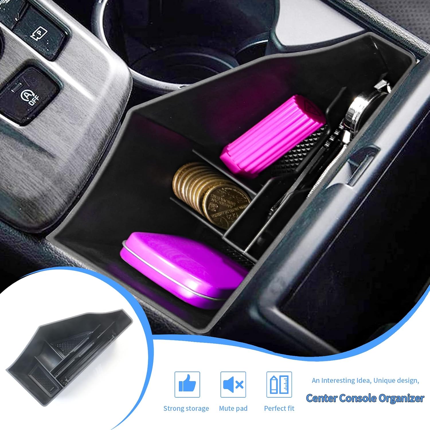 YEE PIN for 2023 Kia Sportage Center Console Tray Armrest Tray for Kia Sportage Accessories NQ5 2023 2024 2025 Center Console Organizer Storage image 2