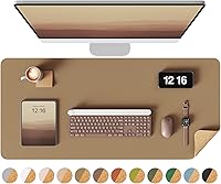 Vista 49 de YSAGi - Almohadilla de escritorio de doble cara, de cuero, protector de almohadilla de corcho ecológico, grande, impermeable, para oficina/hogar