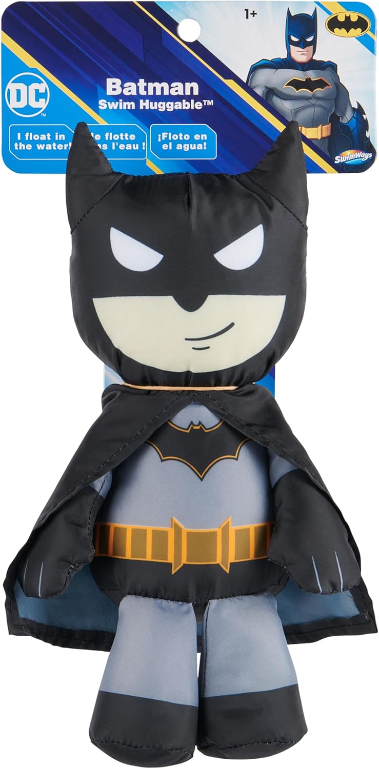 Swimways DC Batman Swim Huggable, Batman Bath & Beach Toys, Floating Water Stuffed Animal for Kids Aged 1 & Up