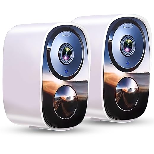 Wireless security camera 2pack- outdoor wifi security cameras, color night vision, ai/pir detection, 2-way talk, cloud/sd, weatherproof, battery powered outdoor cameras for home security outside