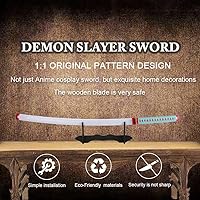 Vista 45 de Espada Demon Slayer para cosplay con soporte para cinturón, 41 pulgadas Kamado Tanjirou Fuego