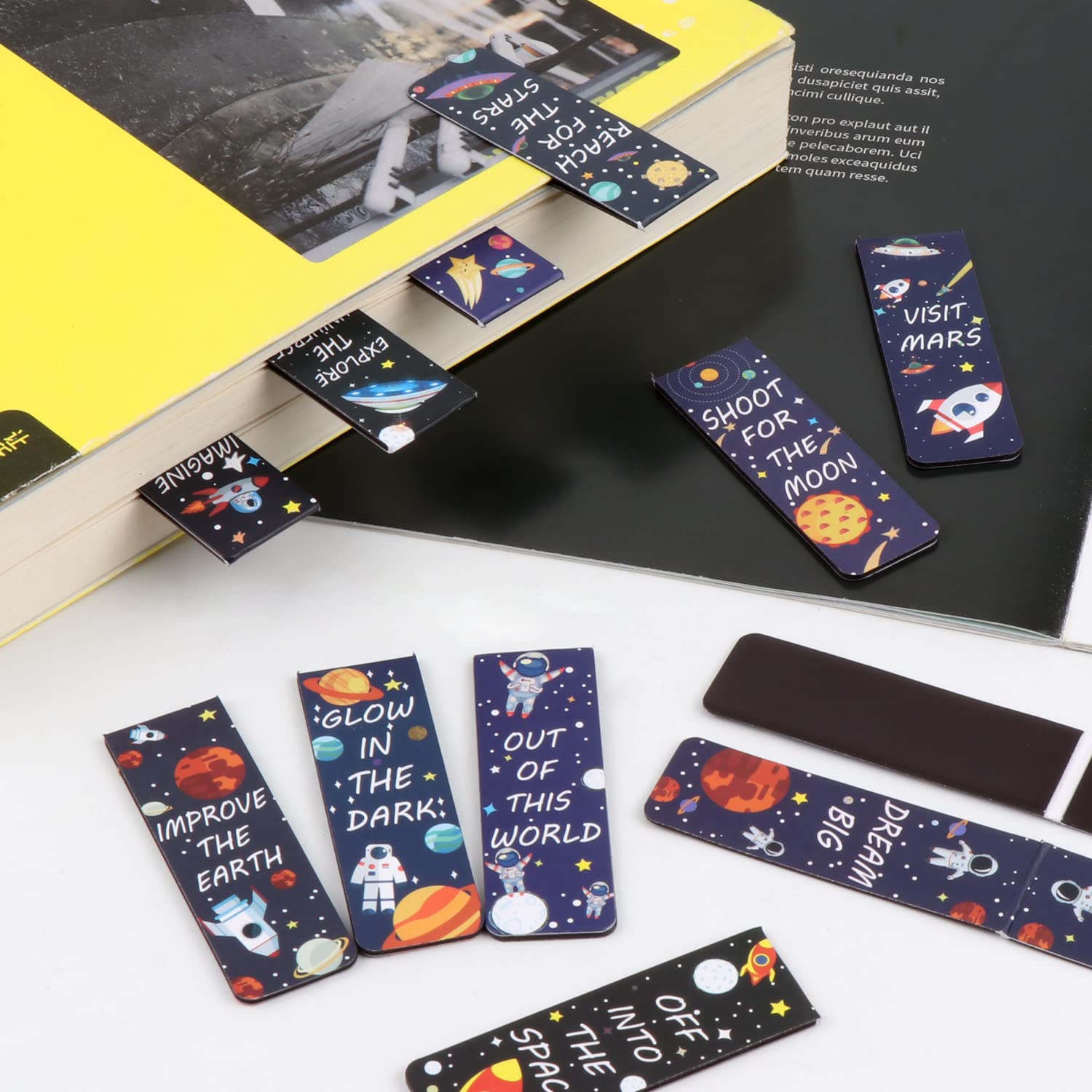 Segnalibri Magnetici Pianeta - 48 Pezzi Con Citazioni Ispiratrici, Per Studenti, Lettura E Decorazione - Foto 6