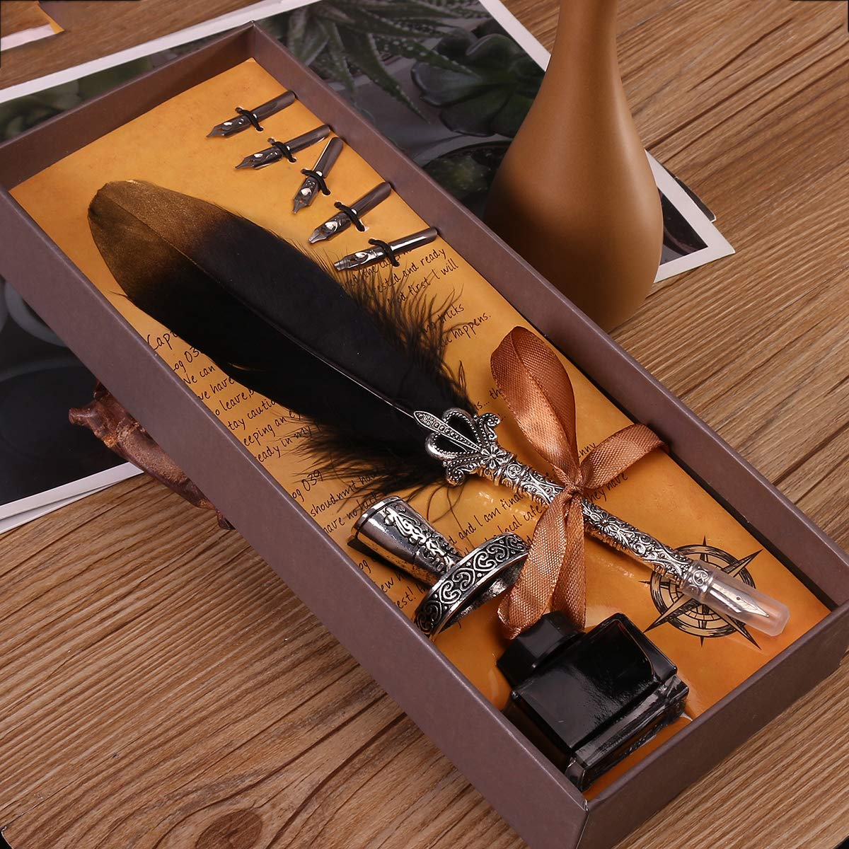 VIDOO Retro Feder Quill Dip Füllfederhalter Tinte Set Schreibfunktion Für Signatur Signning Pen