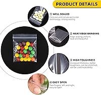 Vista 4 de Mini bolsas de plástico, 400 bolsas de almacenamiento transparentes reutilizables con cremallera de 1.5 x 1.5 pulgadas para joyas, dulces, monedas