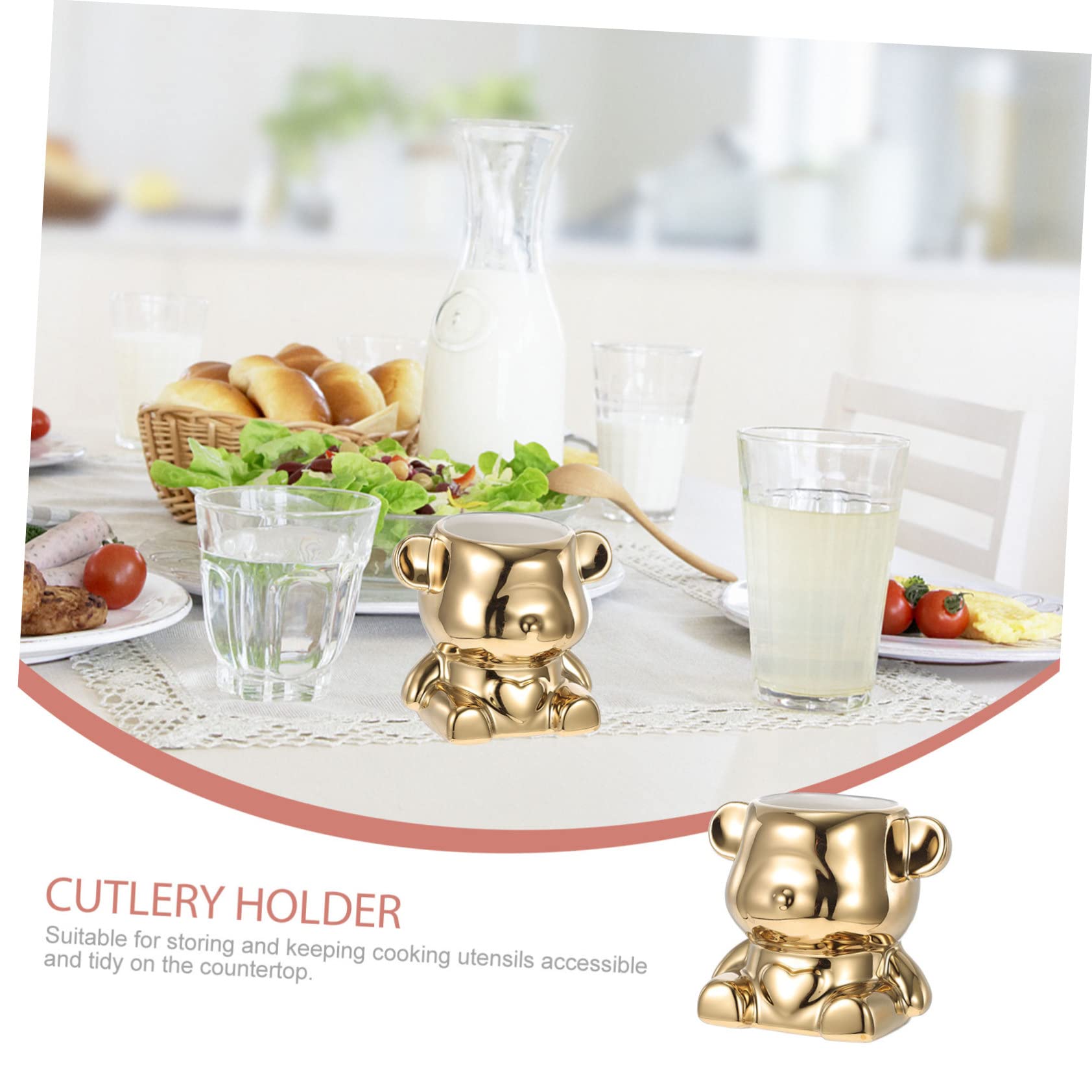 PRETYZOOM Ceramic Storage Tank Vintage Utensil Holder for Kitchen Cutlery Rack Chopstick and Spoon Container Silverware Kitchen Decor