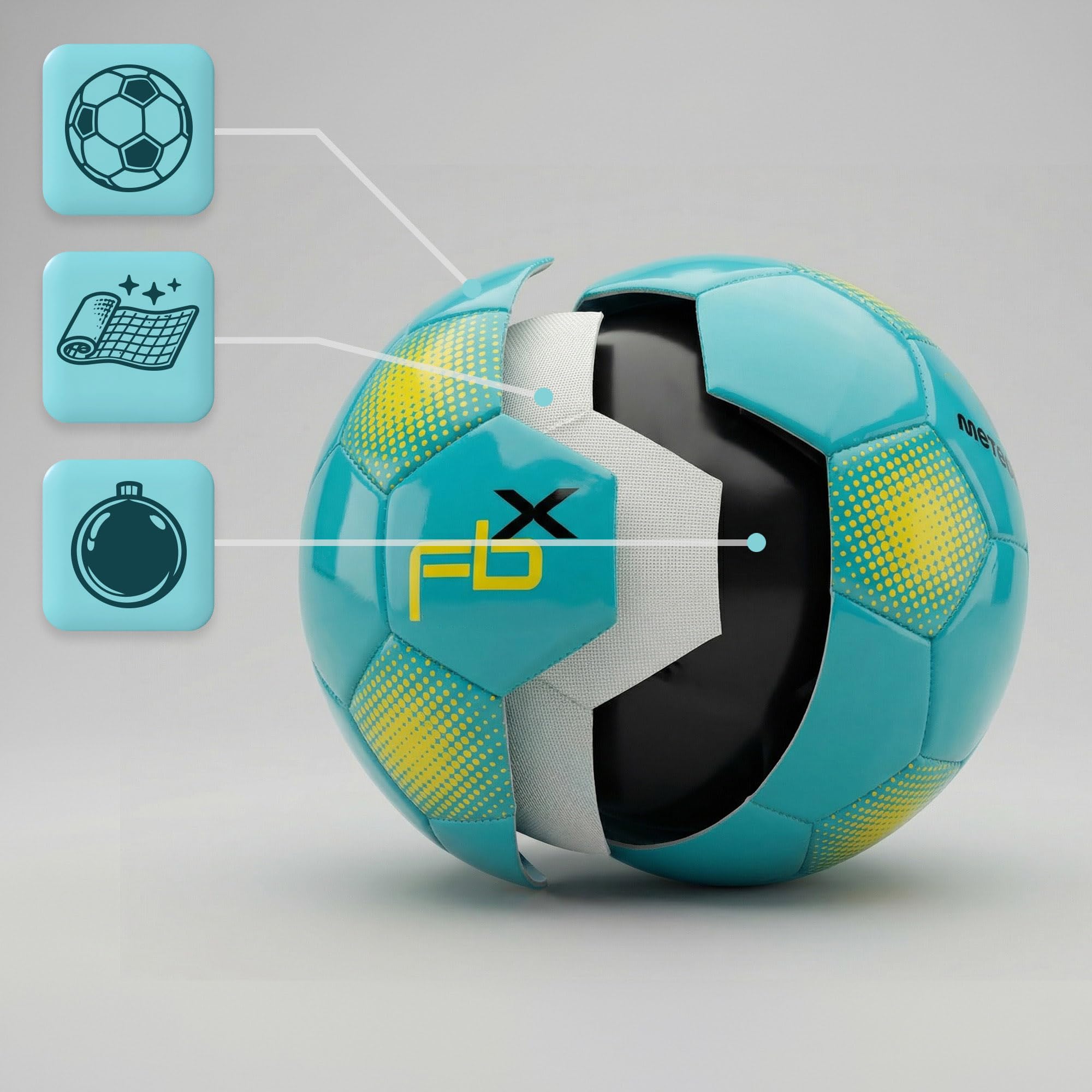 meteor Palla da calcio per bambini, piccola palla sportiva, per il tempo libero, per interni ed esterni, per ragazze e ragazzi, in tutte le taglie #1#3#4 e #5