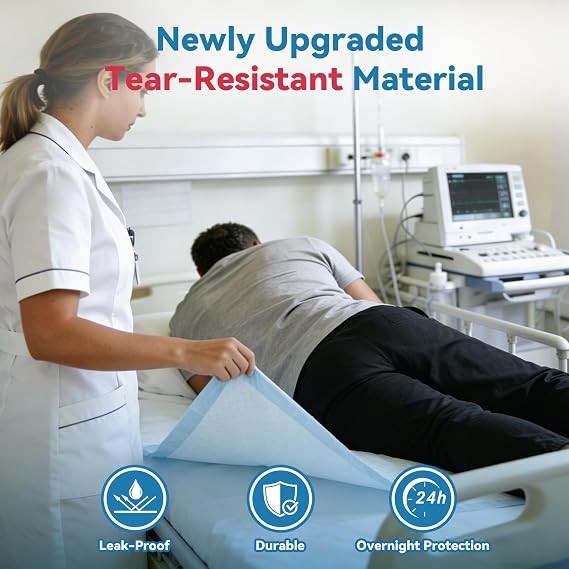 BIGGMED 100 Count Tear-Resistant Disposable Bed Pads 36