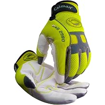 Caiman MAG, Multi-Activity Glove, Goat Grain Leather Palm, AirMesh Back, Internal Padding, Hi-Vis Yellow/White, Medium 2980-4