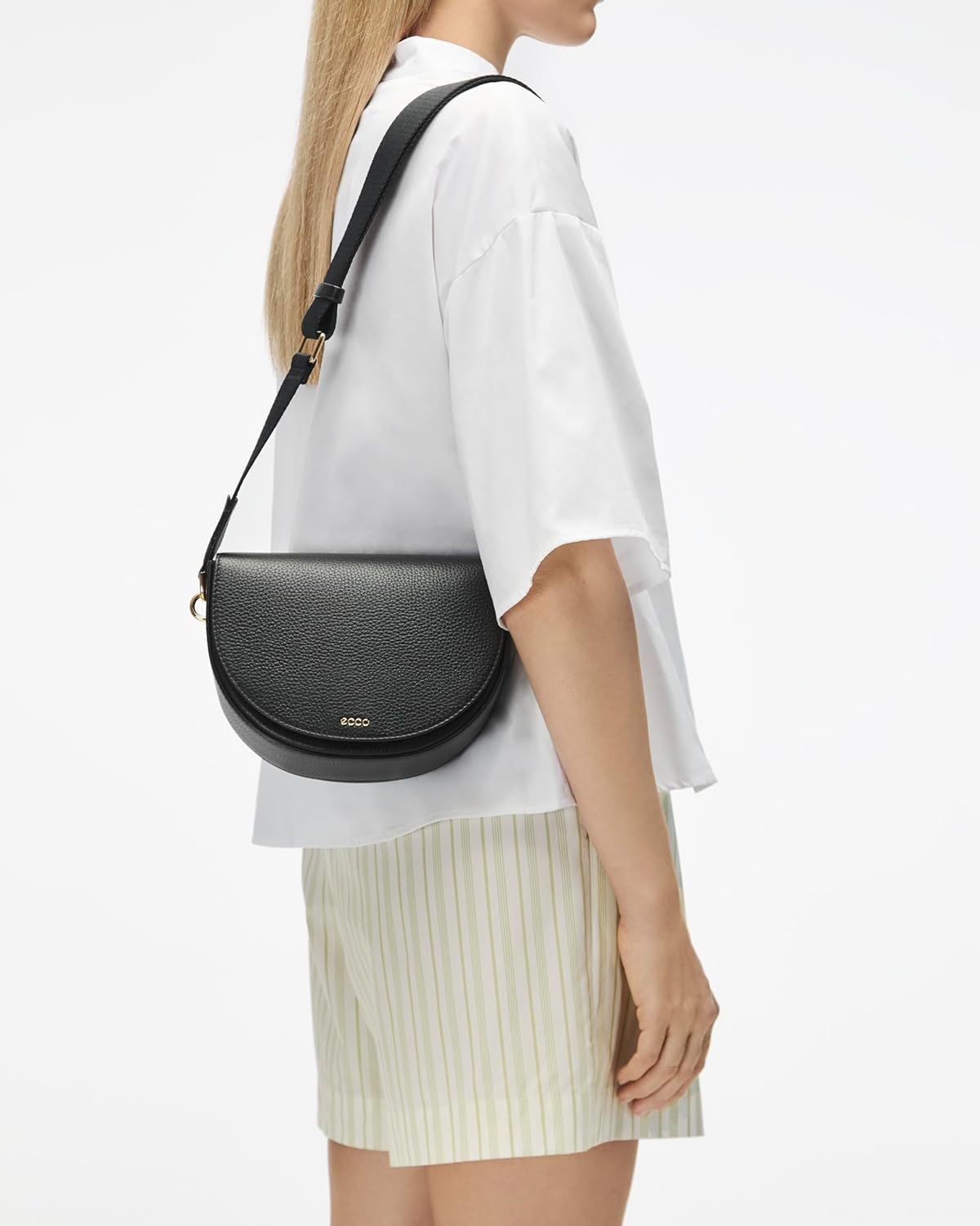 ECCO Unisex Classic Saddle Crossbody Bag