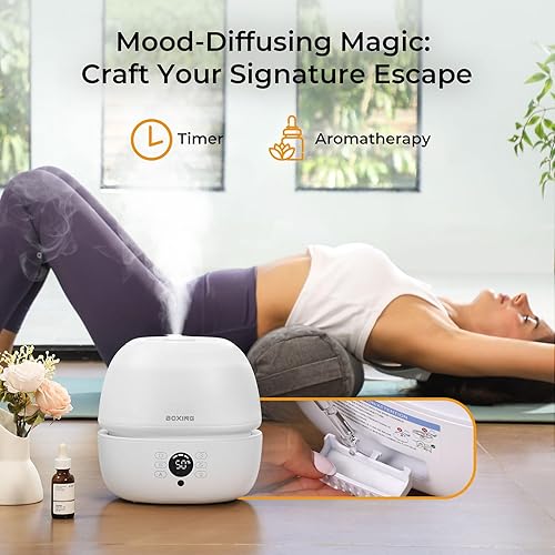 Miniatura 7 de BOXING Humidificadores de llenado superior para dormitorio de bebé con humidistato, humidificador de aire silencioso de 20 dB para habitaciones