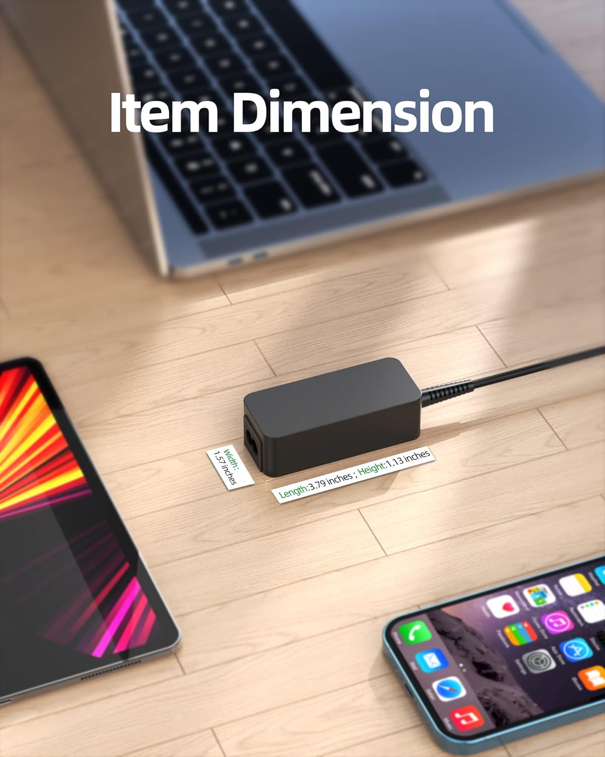 Superer AC Charger connected to an LG monitor