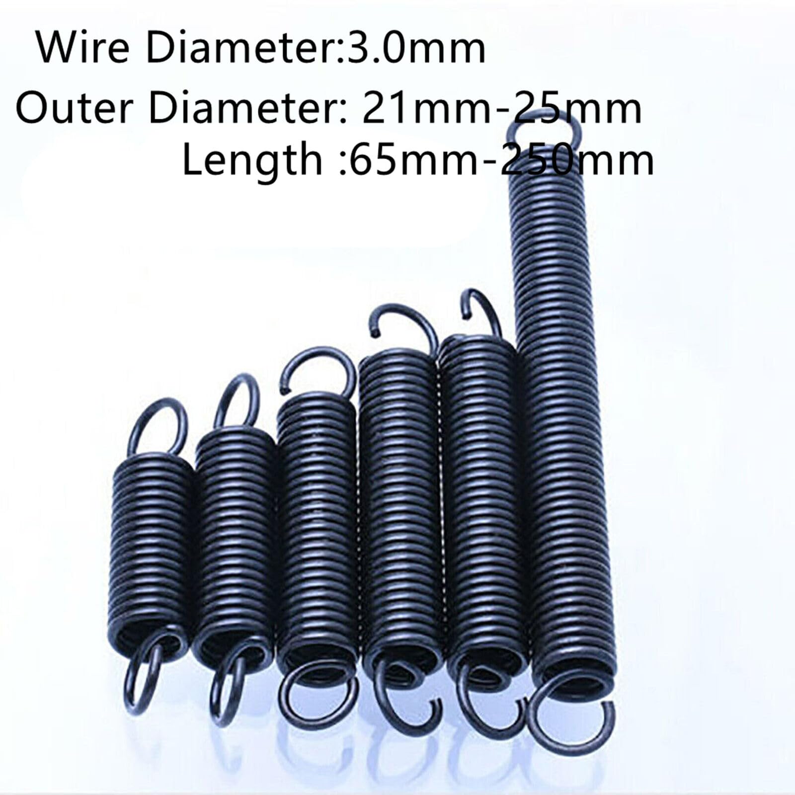 1Pcs Wire Diameter3.0mm OD 21mm-25mm Length 65mm-250mm Expansion Spring Tension Extension Expanding Extending Springs (1,3.0 * 21 * 135 mm)
