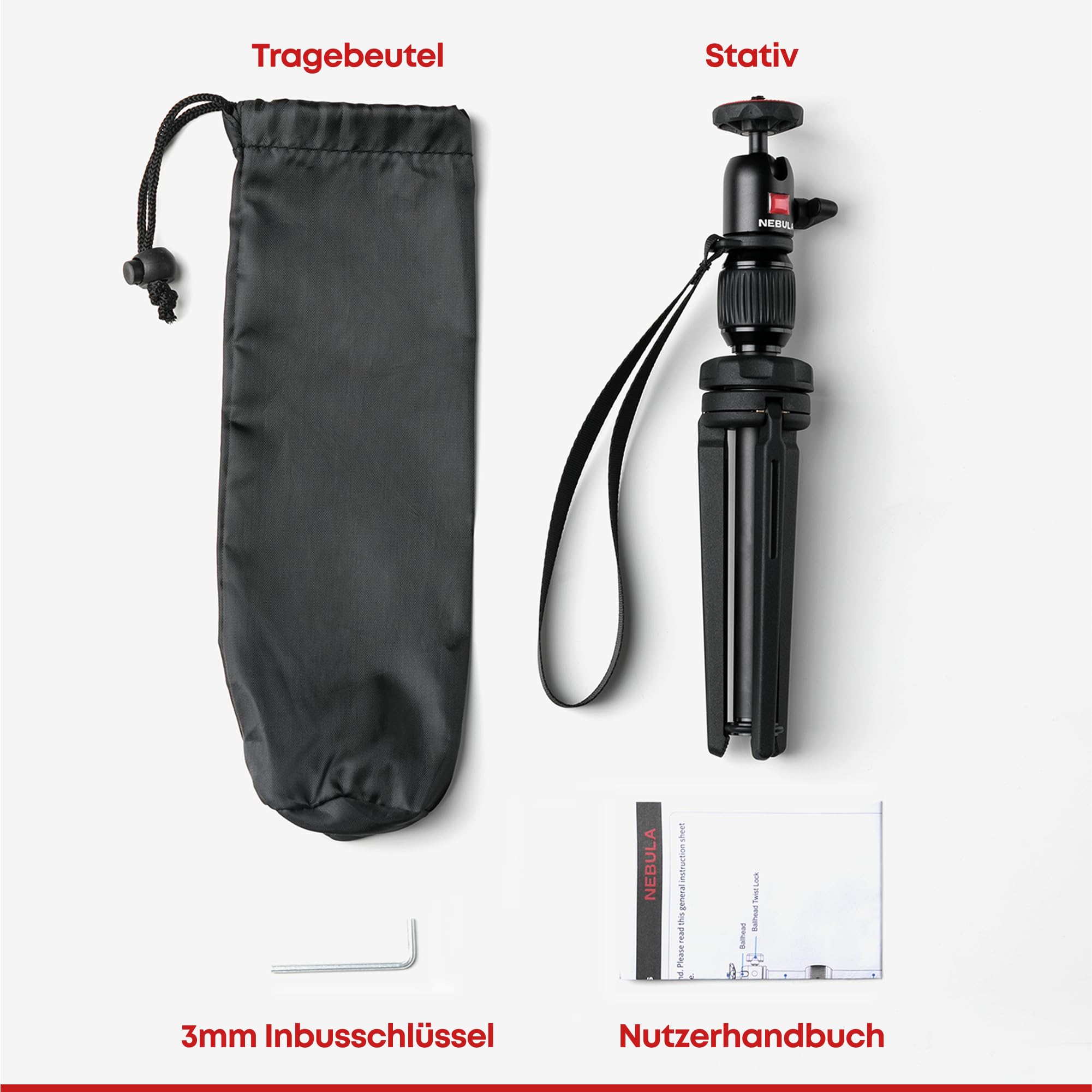 NEBULA Capsule Original Stativ, Verstellbares Dreibein-Stativ für Nebula Capsule und Capsul Max Projektoren, Kompakt, Aluminiumlegierung, Universalhalterung, Flexibler Kugelkopf, Stabiler Halt