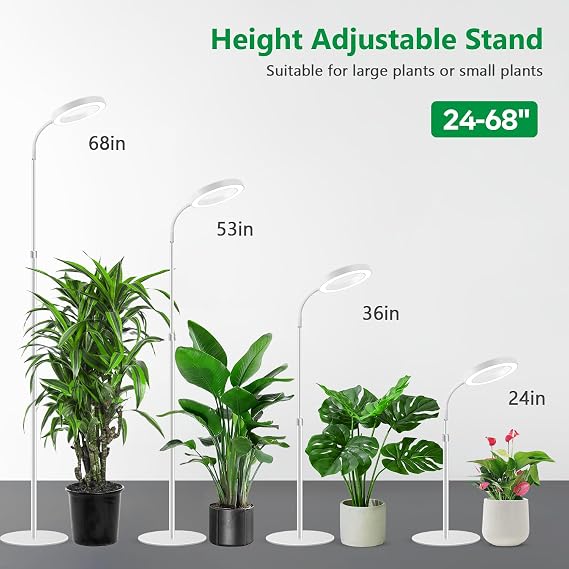 Aumtrly Floor Grow Light Full Spectrum with 68 Stand for Tall Indoor Plant [Energy Class F]