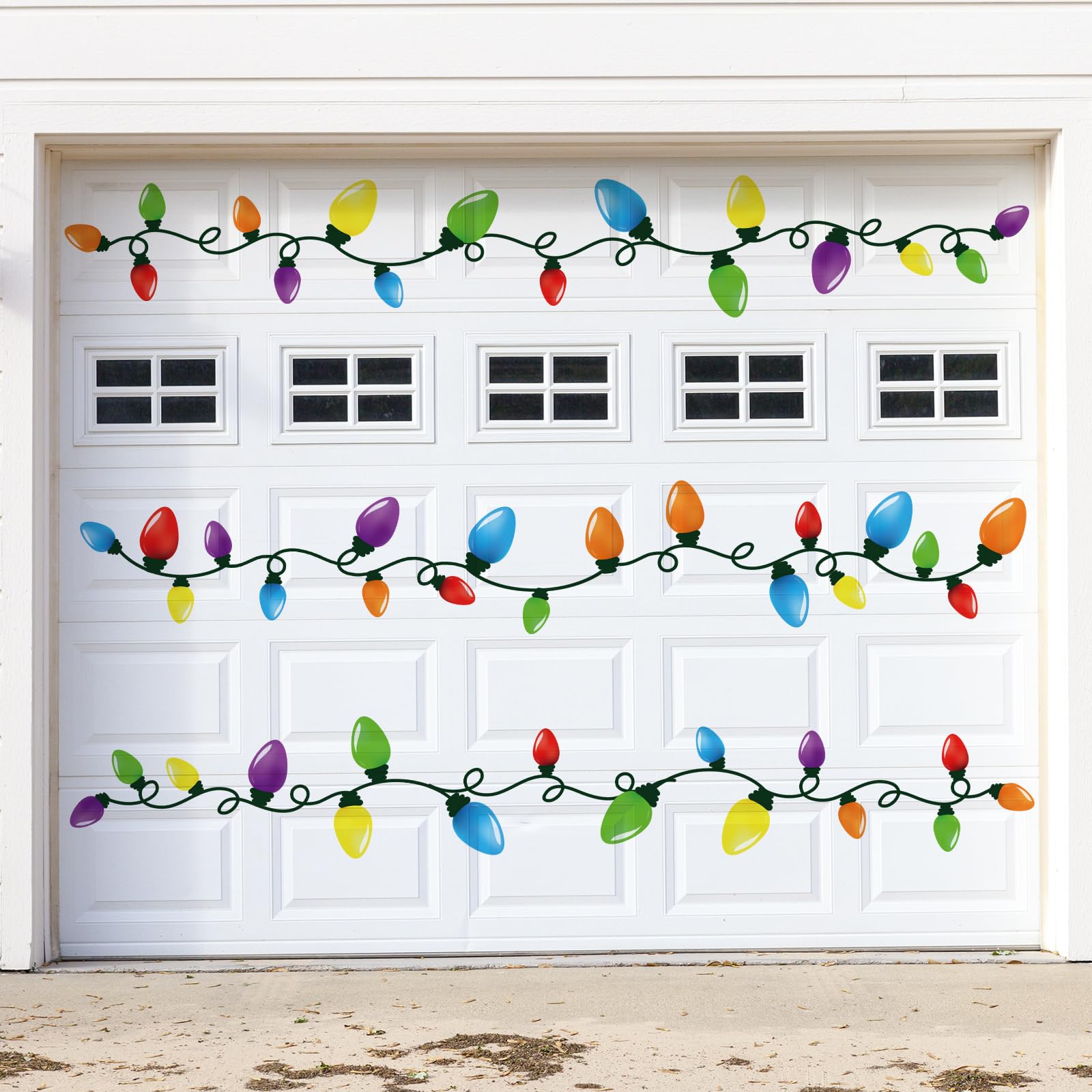 9 Blatt Weihnachtsbirne Licht Fenster Aufkleber Winter Weihnachten Auto Kühlschrank Dekorationen Aufkleber Tür Fenster Jahreszeiten Aufkleber für Urlaub Xmas Weihnachten Home Küche Wohnzimmer (Birne
