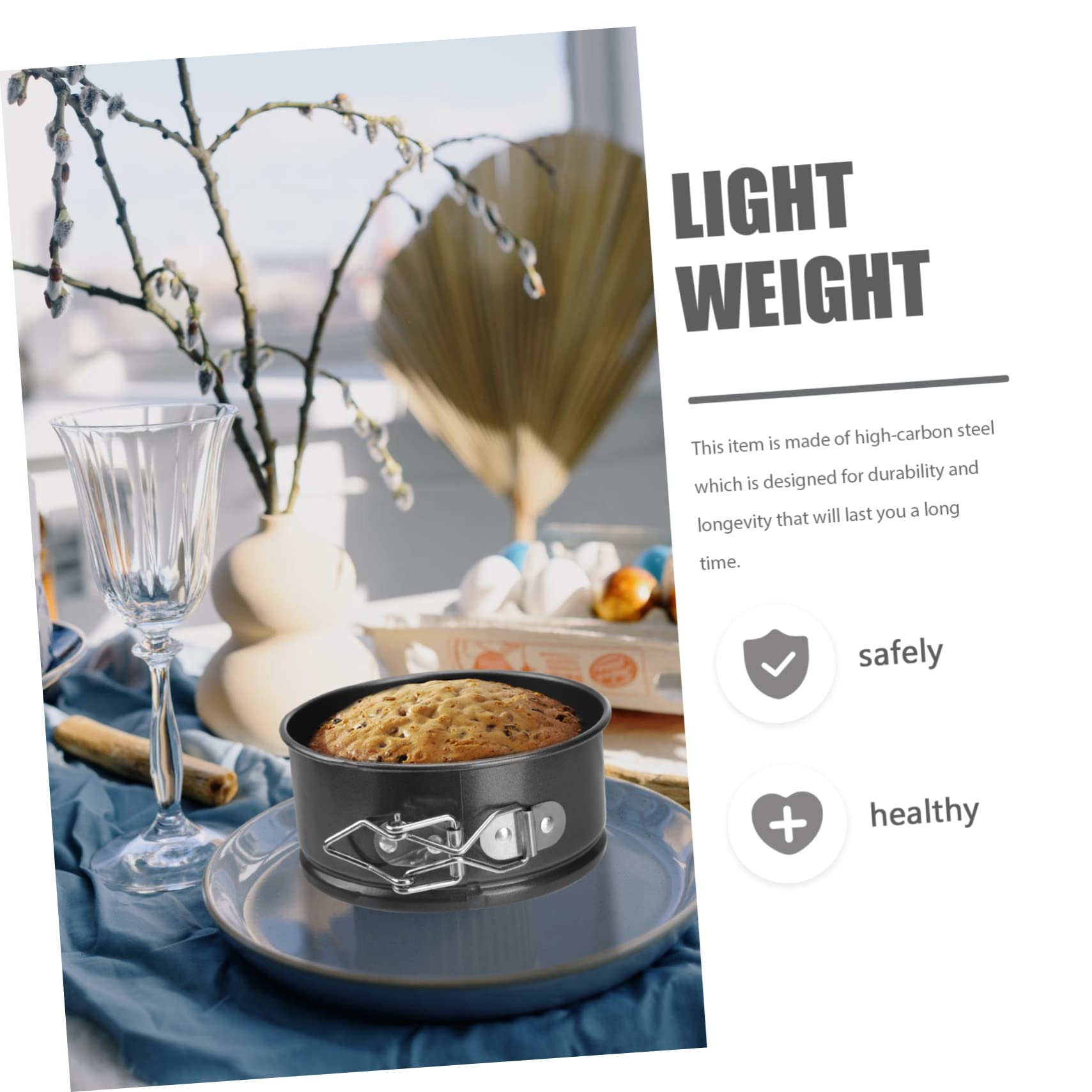 Garneck 3pcs 4 Mini Cake Tins Lids Leakproof Pans Sets for Baking Non-stick Scratch Resistant