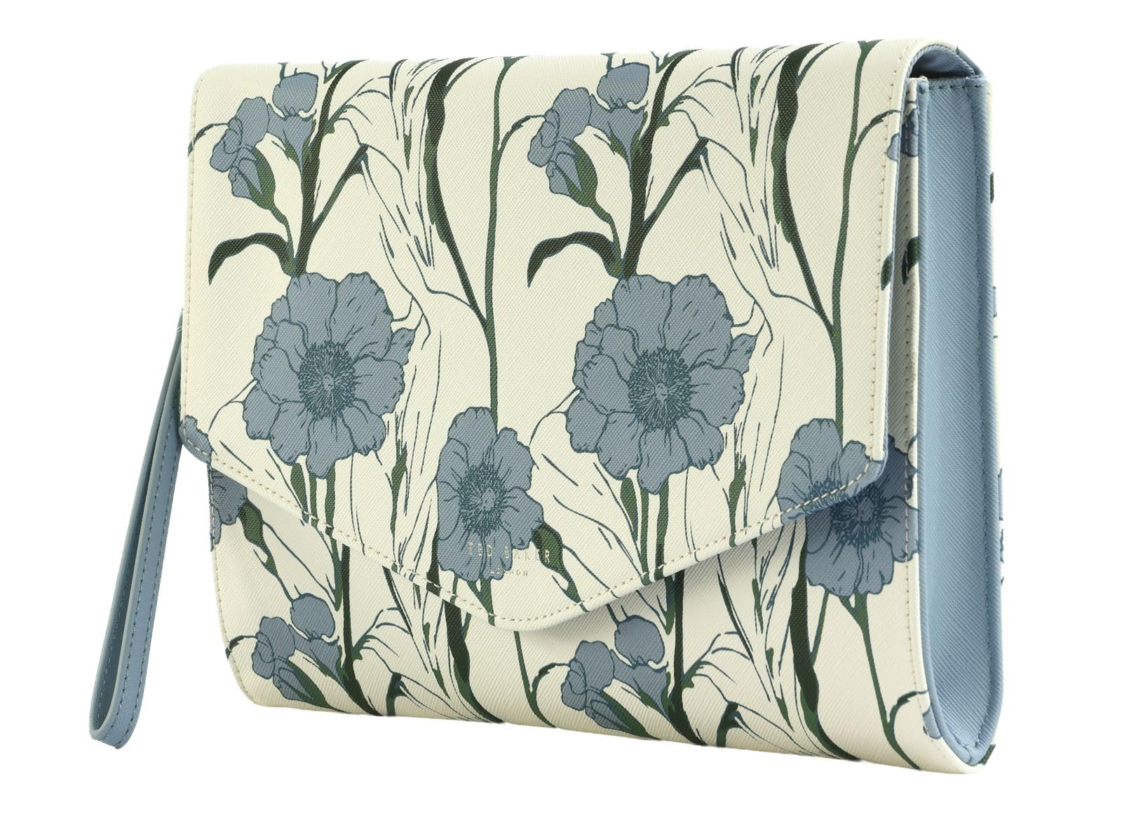 Ted Baker bolso de mano Tomoso Floral Print Pouch LT-Blue blanco