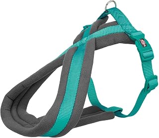 TRIXIE Premium Wanderhundegeschirr mit Fleecepolsterung und Vollverstellung in Türkis