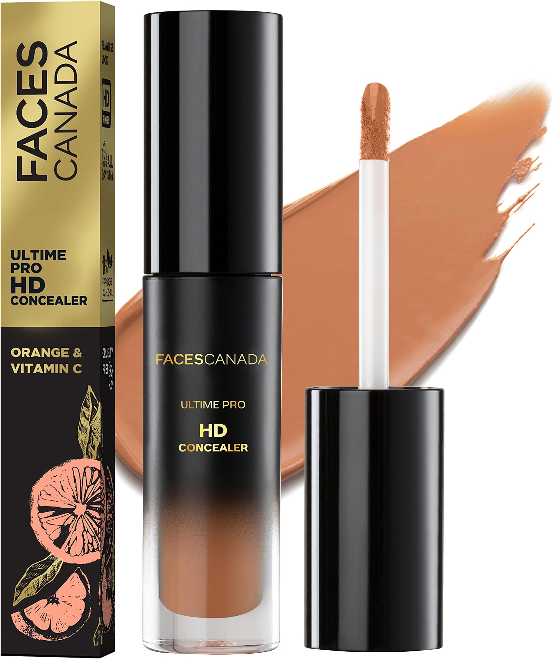 FACESCANADA Ultime Pro HD Medium Coverage All Skin Type Liquid Concealer - Walnut Spice 05, 3.8ml | Natural Matte Finish | 12HR Long Stay | Blemishes | Blends Easily | Orange & Vitamin C Enriched