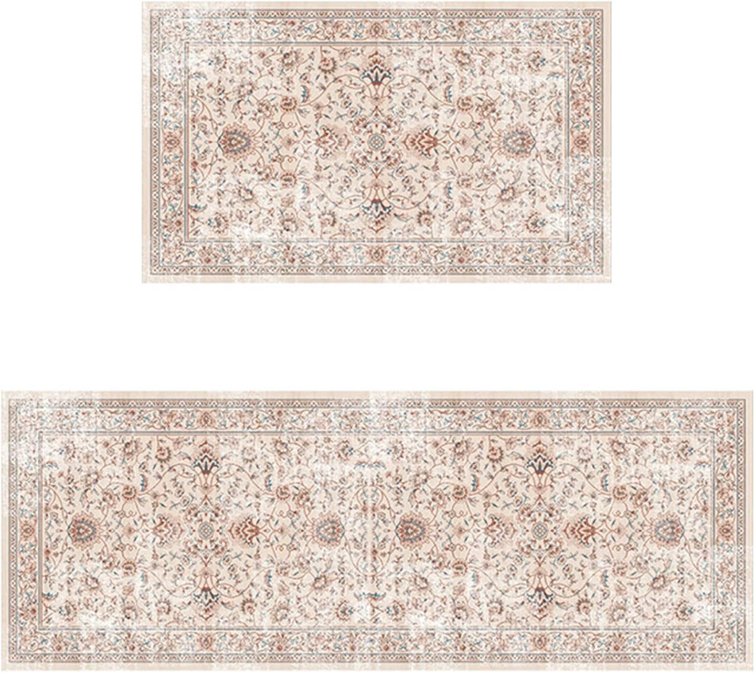 Heavyoff Boho Kitchen Rugs Sets of 3 with Runner Non Skid Kitchen Rugs and Mats