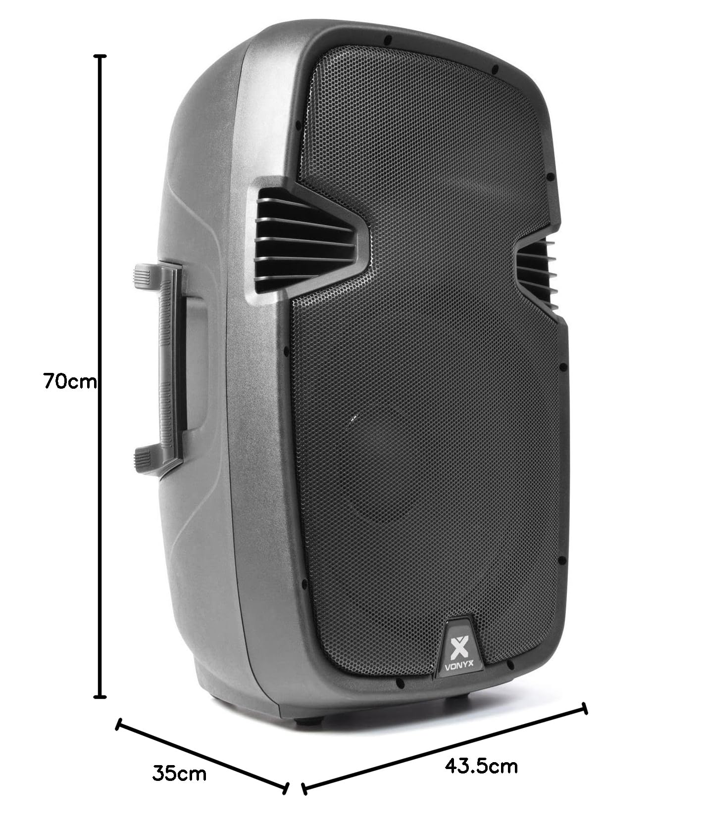 VONYX SPJ-1500ABT - Altoparlante attivo da 800 Watt con Bluetooth, altoparlante amplificato, audio professionale, alloggiamento in ABS solido, altoparlante mobile, woofer da 15 pollici, ingresso linea
